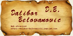 Dalibor Belovanović vizit kartica